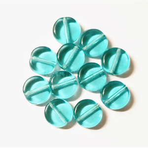 Glaskralen Blauw Plat Rond 7mm
