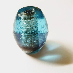 Glaskralen Blauw Ovaal 25mm