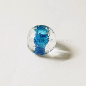 Glaskralen Blauw Driehoek 11mm