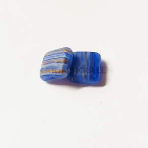 Glaskralen Blauw-Mixkleur Vierkant 8mm