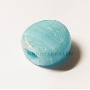 Glaskralen Blauw Plat Rond 20mm