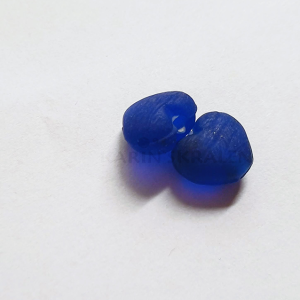 Glaskralen Blauw Hartvormig 8mm