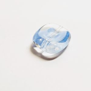 Glaskralen Blauw-Mixkleur Vierkant 15mm
